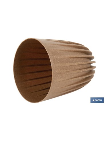 MACETA CON FILTRO DE DRENAJE A RAYAS COLOR MARRÓN WPC Ø 250 X 297 MM 6,2 L venta unitaria