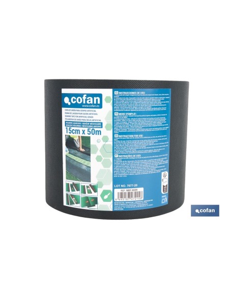 CINTA DE UNIÓN PARA CÉSPED ARTIFICIAL SIN ADHESIVO 15 CM X 50 M VERDE