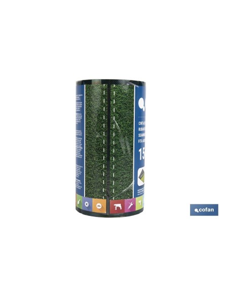 CINTA DE UNIÓN PARA CÉSPED ARTIFICIAL DOBLE CARA 15 CM X 5 M VERDE