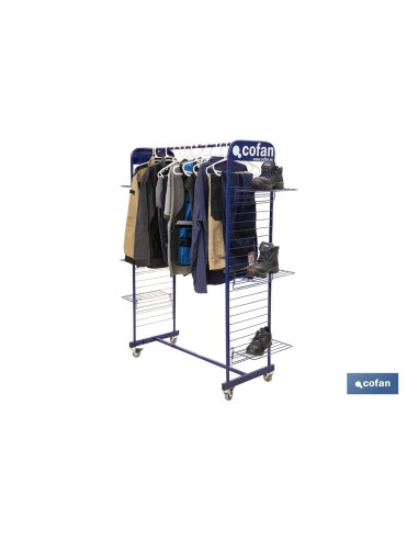 EXPOSITOR C/RUEDAS PARA ROPA Y CALZADO