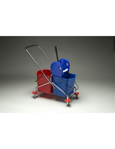 CARRO NIQUELADO 2 SERV. MOD.B043 CHASIS METAL+ 2 CUBOS 30L+ESCURRIDOR