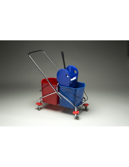 CARRO NIQUELADO 2 SERV. MOD.B043 CHASIS METAL+ 2 CUBOS 30L+ESCURRIDOR