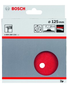 PLATO GOMA VELCRO 125MM.TALADRO 2