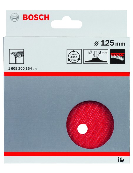 PLATO GOMA VELCRO 125MM.TALADRO