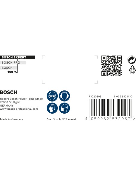BROCA SDS MAX-8X CABEZA MACIZA, 4 CORTES: 18X 400 X 540