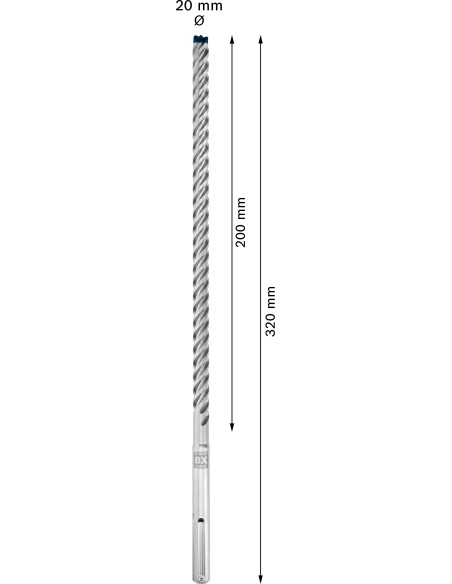 BROCA SDS MAX-8X CABEZA MACIZA, 4 CORTES: 18X 400 X 540