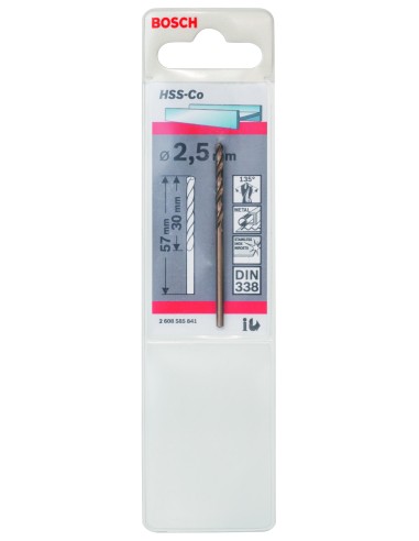 BROCA BOSCH METAL HSS-CO 2,5X57MM.STAND