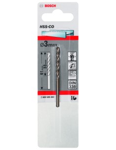 BROCA BOSCH METAL HSS-CO 3,0X61MM.STAND 2