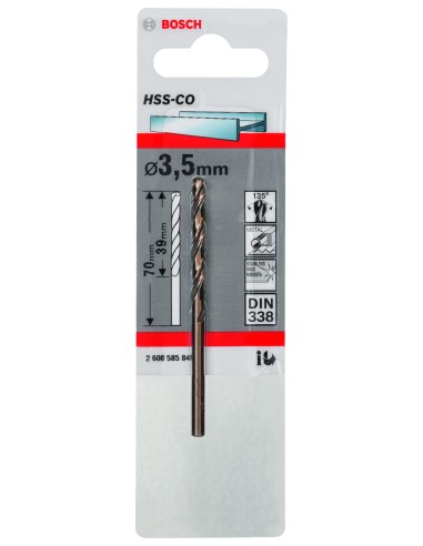 BROCA BOSCH METAL HSS-CO 3,5X70MM.STAND