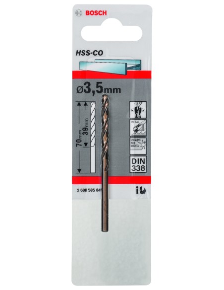 BROCA BOSCH METAL HSS-CO 3,5X70MM.STAND