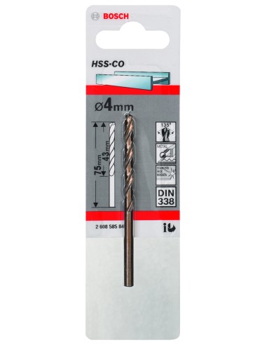 BROCA BOSCH METAL HSS-CO 4,0X75MM.STAND