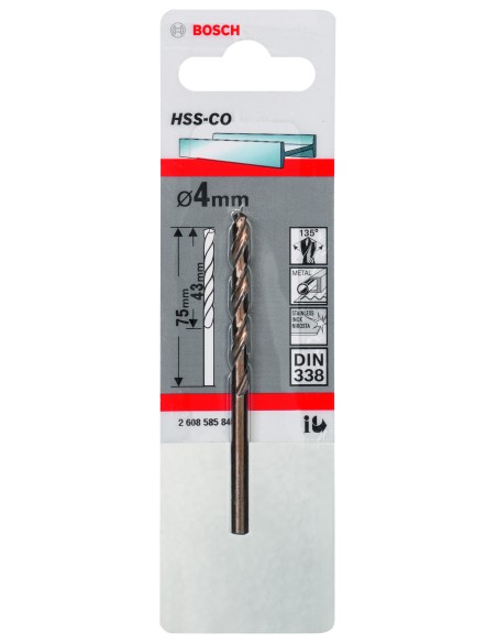 BROCA BOSCH METAL HSS-CO 4,0X75MM.STAND