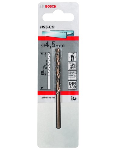 BROCA BOSCH METAL HSS-CO 4,5X80MM.STAND