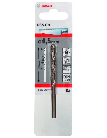 BROCA BOSCH METAL HSS-CO 4,5X80MM.STAND