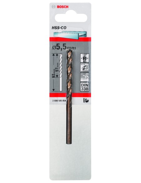 BROCA BOSCH METAL HSS-CO 5,5X93MM.STAND