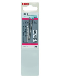 HSS-G DIN338: 2.0X24X49: 2 UDS 2