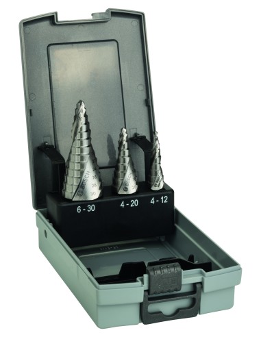 BROCA METAL ESCALONADA HSS: SET 4-12/4-20/6-30