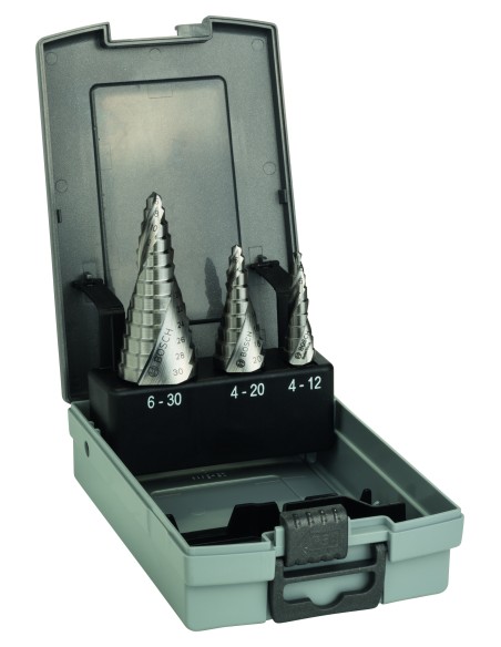 BROCA METAL ESCALONADA HSS: SET 4-12/4-20/6-30