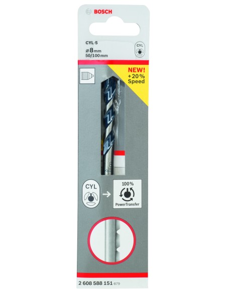 BROCA CYL-5 - 8 X 50 X 100 Granito/Hormigon