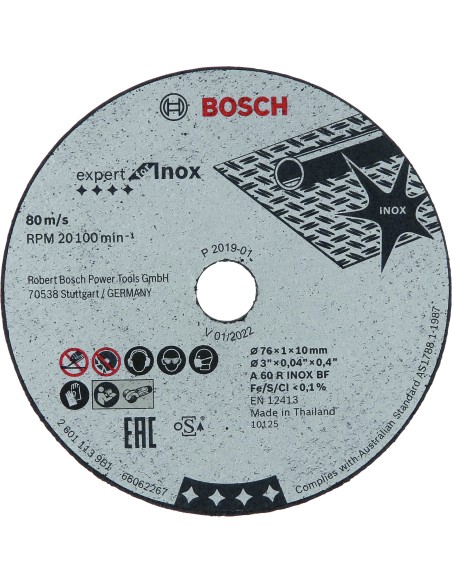 PACK 5UN DISCO CORTE RECTO EXPERT INOX : 76 X 10 X 1MM