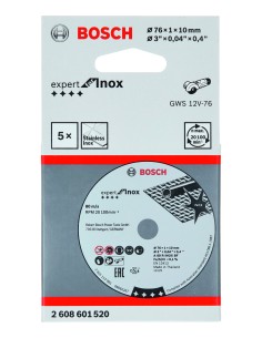 PACK 5UN DISCO CORTE RECTO EXPERT INOX : 76 X 10 X 1MM 2