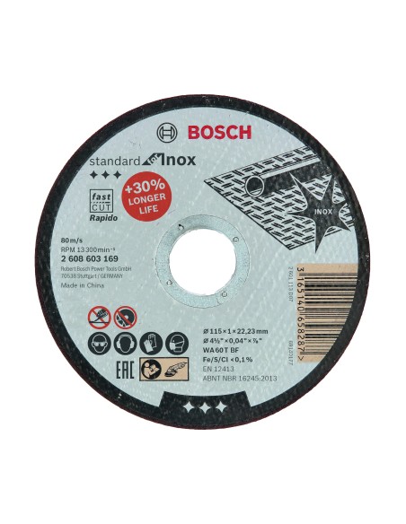 DISCO HIERRO 115MM.INOX RAPIDO 1MM. STANDARD