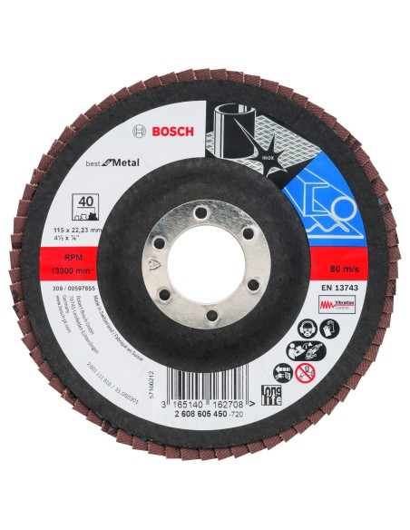 DISCO LAMINA X571 BEST METAL: 115MM CON.FV G 40