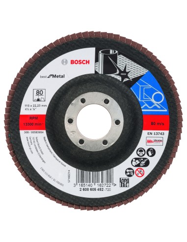 DISCO LAMINA X571 BEST METAL: 115MM CON.FV G 80