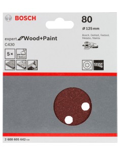 LIJA PARA LIJ EXENT 125MM GR 80X5 UDS.