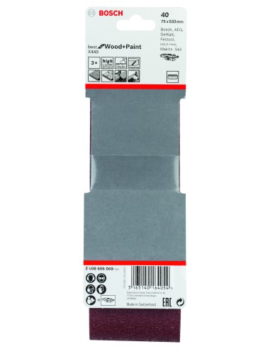 LIJA BANDA X440: 75 X 533MM G40 X 3UDS