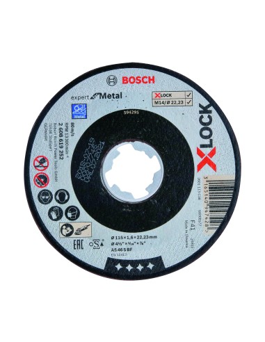 DISCO DE CORTE X-LOCK EXPERT FOR METAL (RECTO): 115X1.6MM