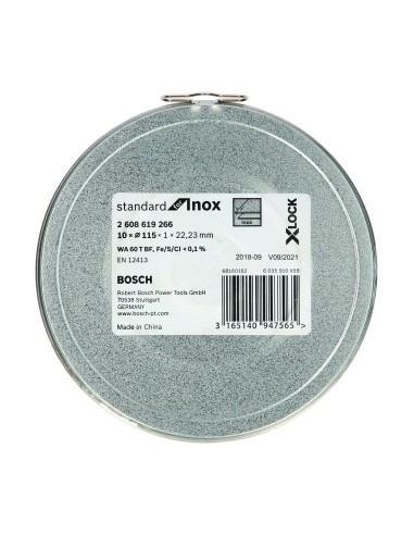 X-LOCK STANDARD FOR INOX 115 X 1MM: LATA 10UDS