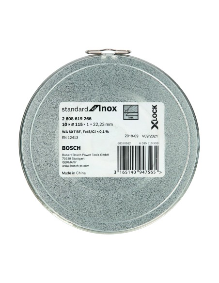 X-LOCK STANDARD FOR INOX 115 X 1MM: LATA 10UDS