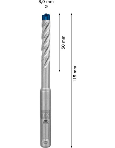BROCA BOSCH SDS PLUS-: 8 X 50 X 115