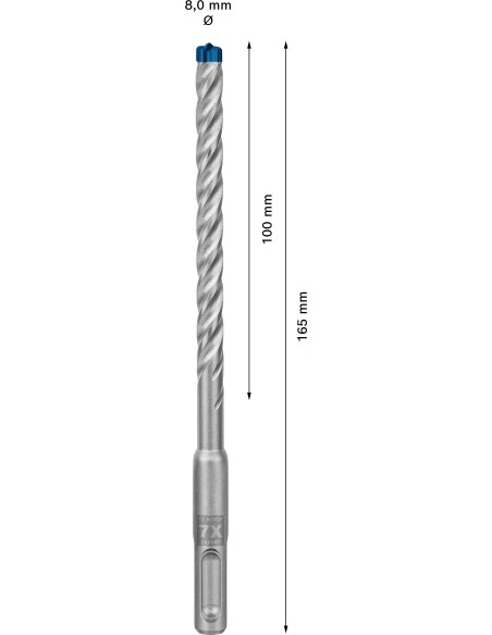 BROCA EXPERT SDS PLUS-7X (ARMADO): 8 X 100 X 165