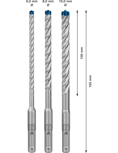 EXPERT SDS PLUS-7X (ARMADO): SET 3UDS: 6 8 10MM