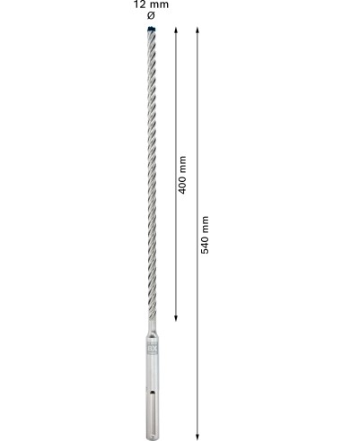 BROCA SDS MAX-8X EXPERT CABEZA MACIZA, 4 CORTES: 12X400X540