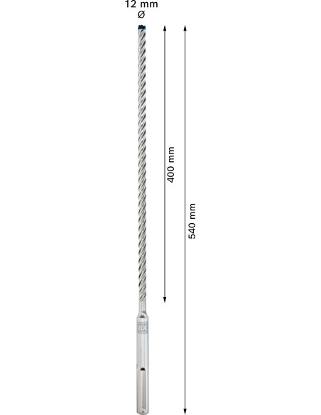 BROCA SDS MAX-8X EXPERT CABEZA MACIZA, 4 CORTES: 12X400X540