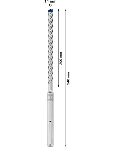 EXPERT SDS MAX-8X (CABEZA MACIZA): 14X200X340