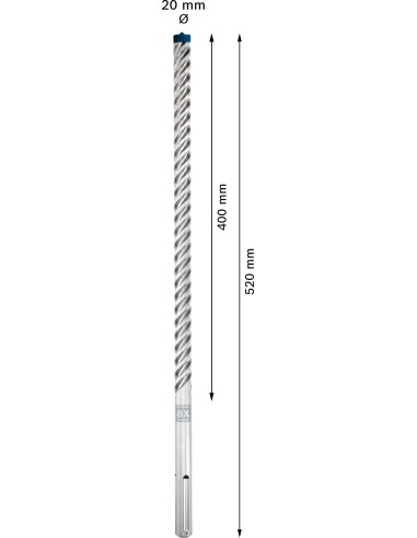BROCA EXPERT SDS MAX-8X (CABEZA MACIZA): 20 X 400 X 520