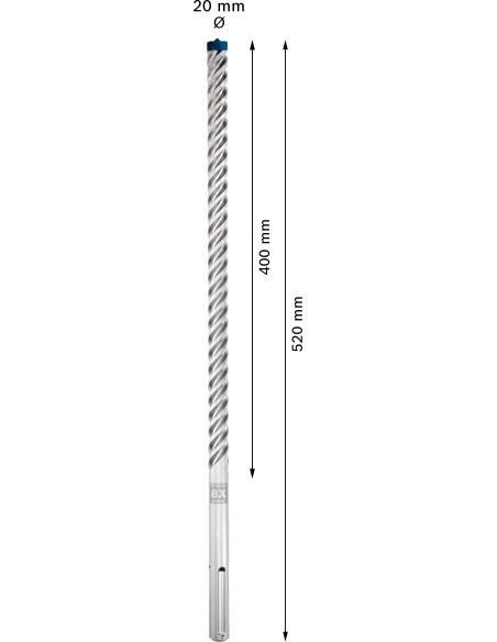 BROCA EXPERT SDS MAX-8X (CABEZA MACIZA): 20 X 400 X 520