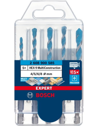 BROCA EXPERT HEX-9 MULTICONSTRUCTION: SET 5 UDS: 4 5 6 8MM