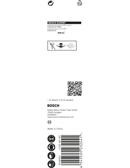 BROCA AZULEJOS EXPERT HEX-9 HARDCERAMIC: 8 X 90