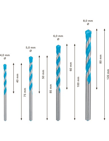 SET 4 BROCA EXPERT CYL-9 MULTICONSTRUCCION