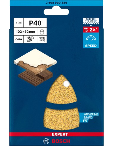 LIJA MULTILIJADORA C470: 102X62 93MM P40 (10UDS)