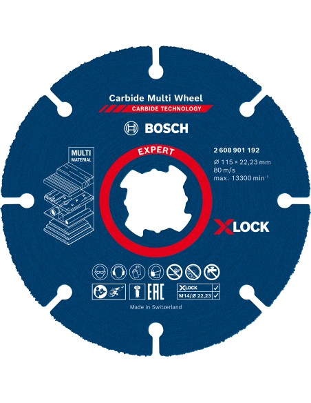 DISCO DE CORTE X-LOCK EXPERT CARBIDE MULTI WHEEL: 115X22.23MM