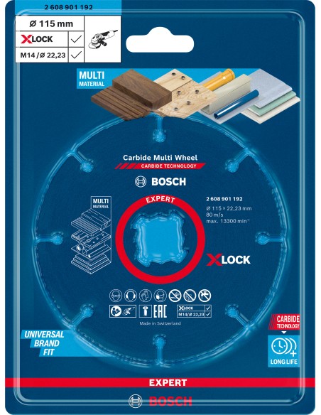 DISCO DE CORTE X-LOCK EXPERT CARBIDE MULTI WHEEL: 115X22.23MM