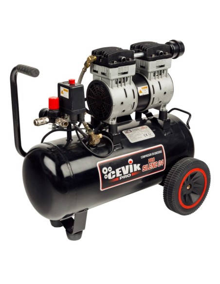 COMPRESOR AIRE SILENCIOSO 24L. 1,5HP 150L/MIN. 60dB