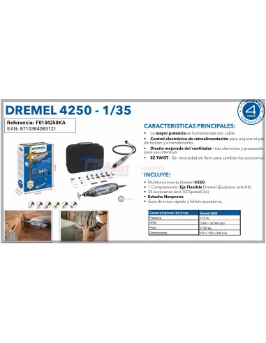 MULTIHERRAMIENTA DREMEL 4250 + ACCESORIOS