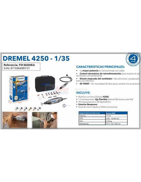 MULTIHERRAMIENTA DREMEL 4250 + ACCESORIOS